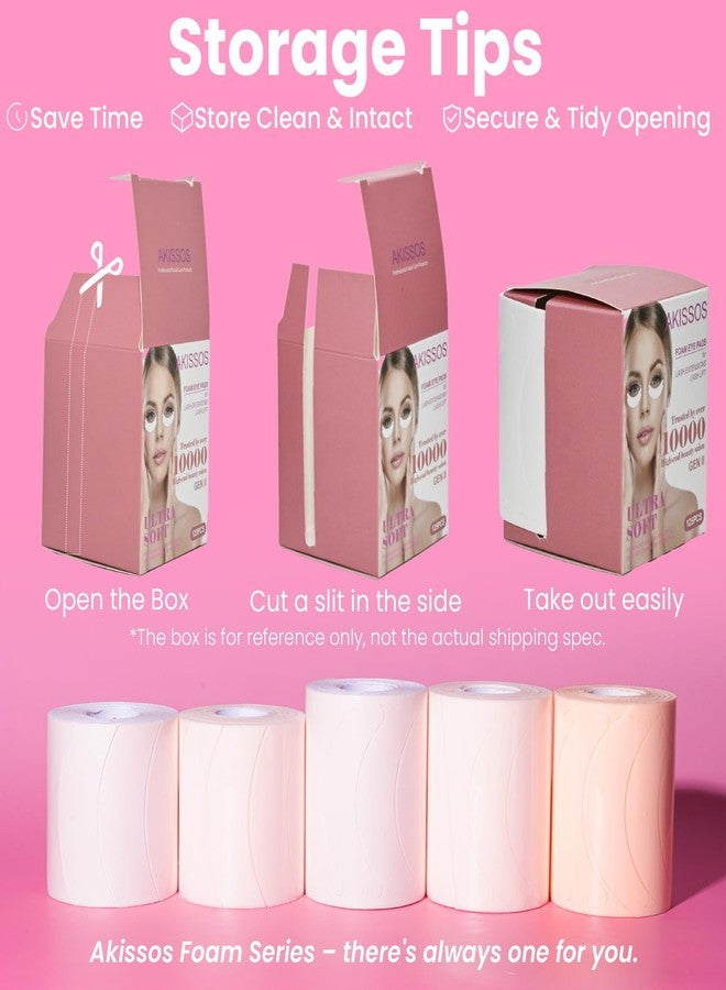 Akissos Eye Pads Lash Extensions Foam - Akissos 625 Pcs White Under Eye Patches,Foam Pad,Lash Extension Supplies,Lash Tech Supplies,Eyelash Pads,Beauty Tools,Elastic,Thick,No expiry No Slip 5 Roll - Image 2